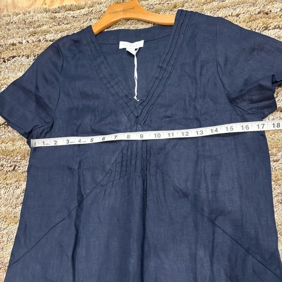 NWT White Label The White Company Linen Midi Dress Navy Blue Size 8 - Picture 7 of 8